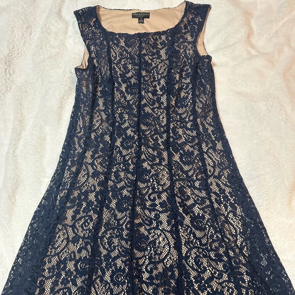 Jessica Howard Navy Lace Sleeveless Dress